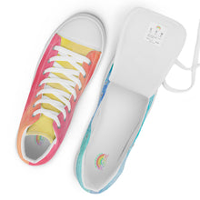 Load image into Gallery viewer, Women’s High Top Rainbow Watercolor Sneakers