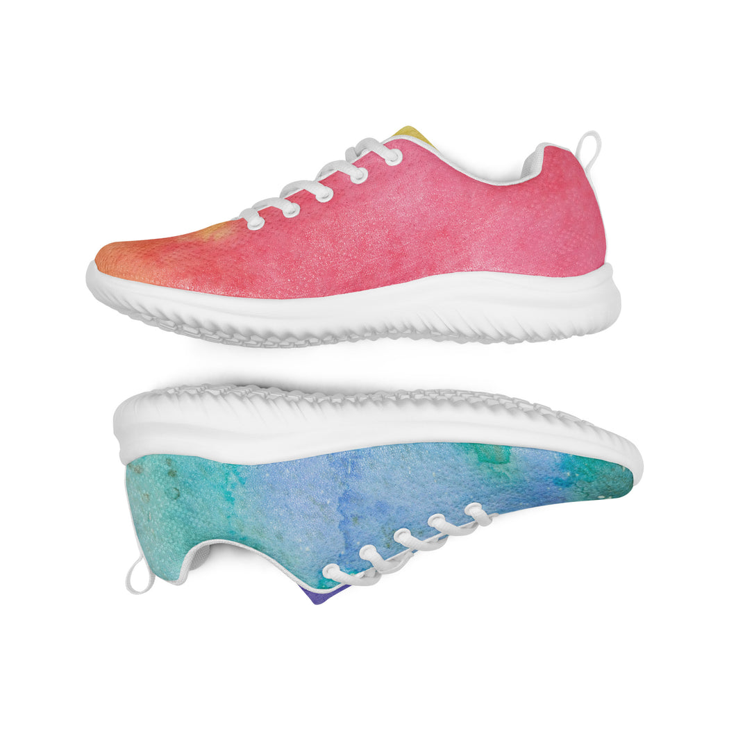 Mens Rainbow Watercolor Sneakers