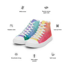 Load image into Gallery viewer, Men’s High Top Rainbow Watercolor Sneakers
