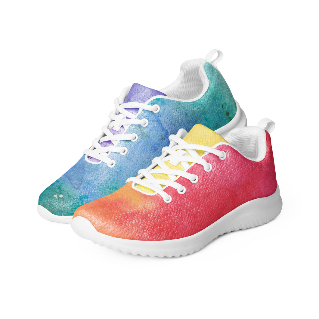 Womens Rainbow Watercolor Sneakers