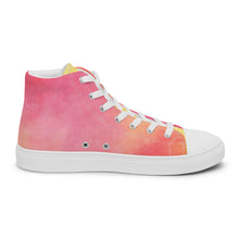 Load image into Gallery viewer, Women’s High Top Rainbow Watercolor Sneakers
