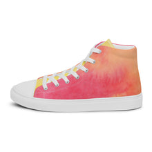 Load image into Gallery viewer, Women’s High Top Rainbow Watercolor Sneakers
